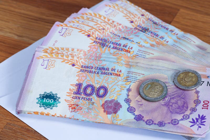 Argentinian money / pesos stock image