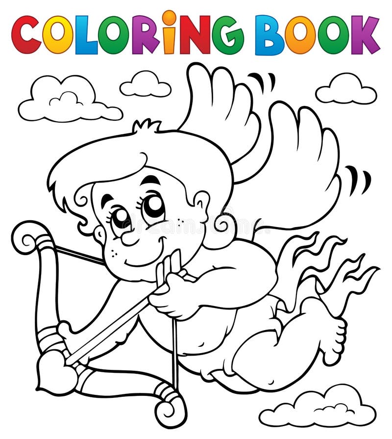 Argomento 6 del cupido del libro da colorare royalty illustrazione gratis Argomento 6 del cupido del libro da colorare royalty illustrazione gratis