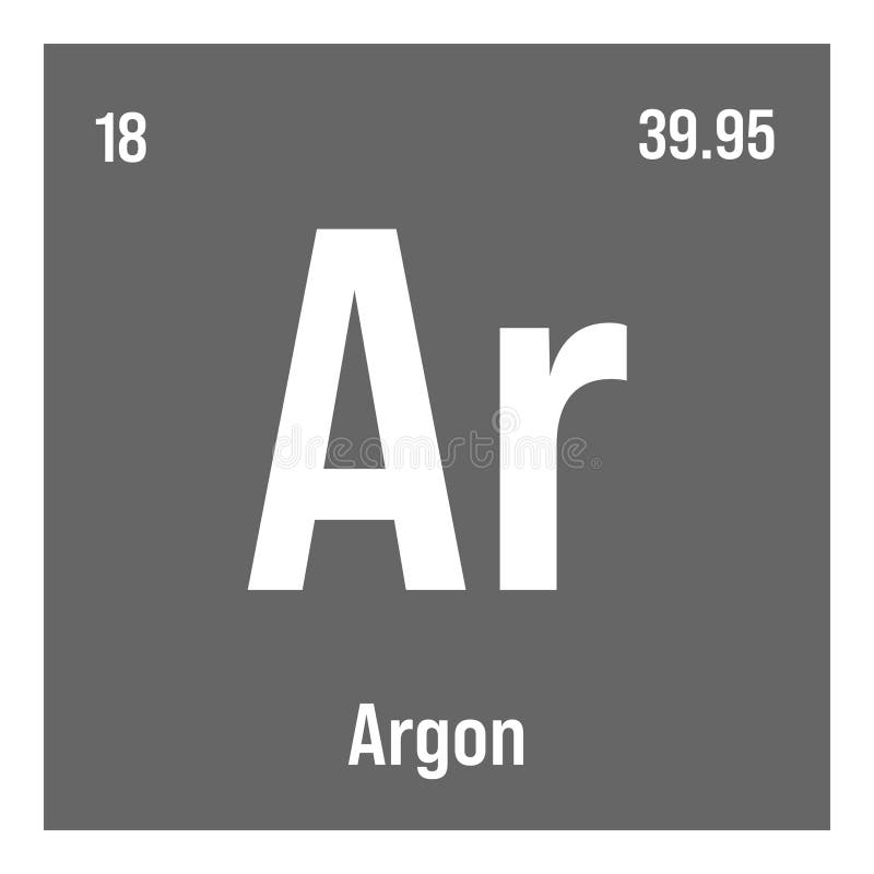 Argon, Ar, Periodic Table Element Stock Illustration - Illustration of ...