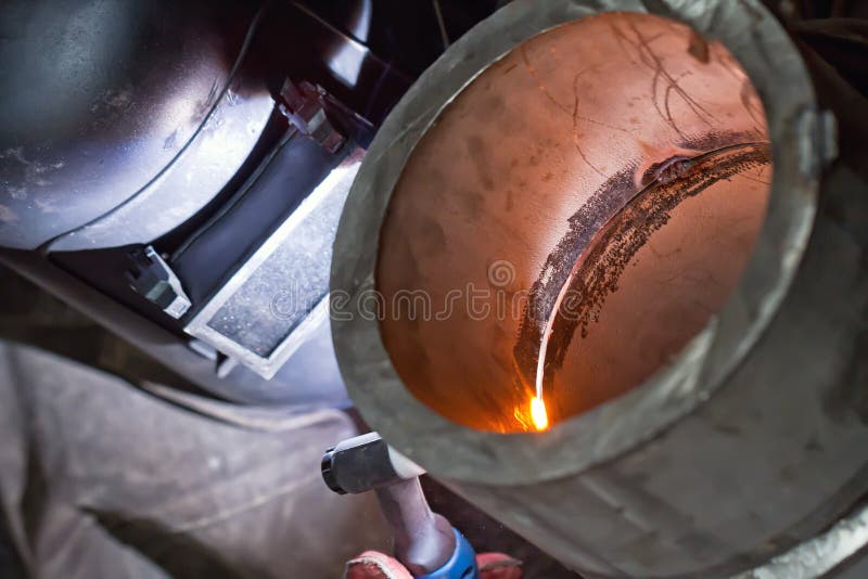 Argon Arc Welding Thick Walled Stainless Steel Pipe Stock Photos Free
