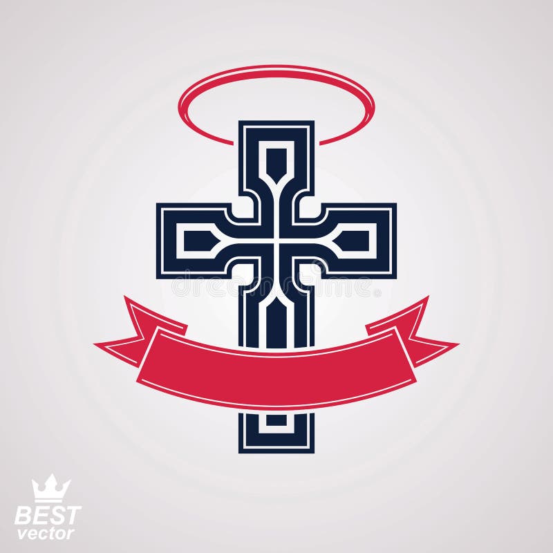 Argt emblem för klosterbroder med nimbus och det dekorativa bandet, ande royaltyfri illustrationer Argt emblem för klosterbroder med nimbus och det dekorativa bandet, ande royaltyfri illustrationer