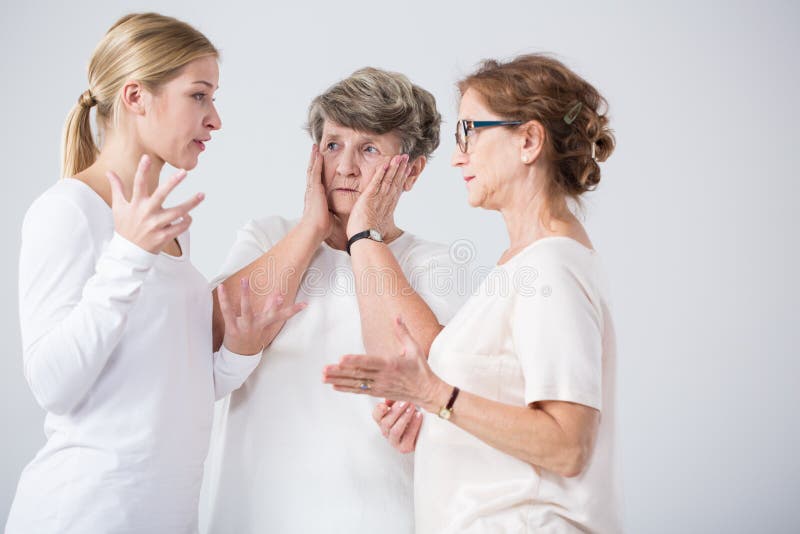 Argue between mother and daughter stock image Argue between mother and daughter stock image