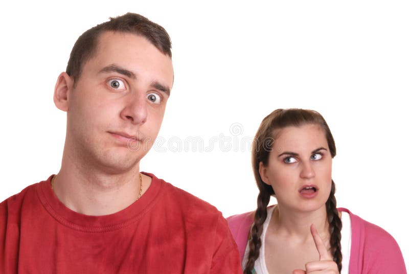 Argumentação nova dos pares fotografia de stock Argumentação nova dos pares fotografia de stock