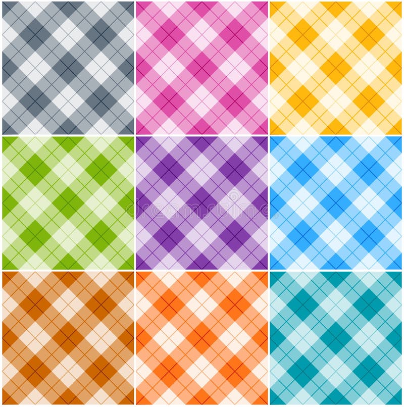 Seamless argyle patterns / textures in different colors for Thanksgiving, home decorating, napkins, tablecloths, picnics. arts, crafts and scrap books. Seamless argyle patterns / textures in different colors for Thanksgiving, home decorating, napkins, tablecloths, picnics. arts, crafts and scrap books.