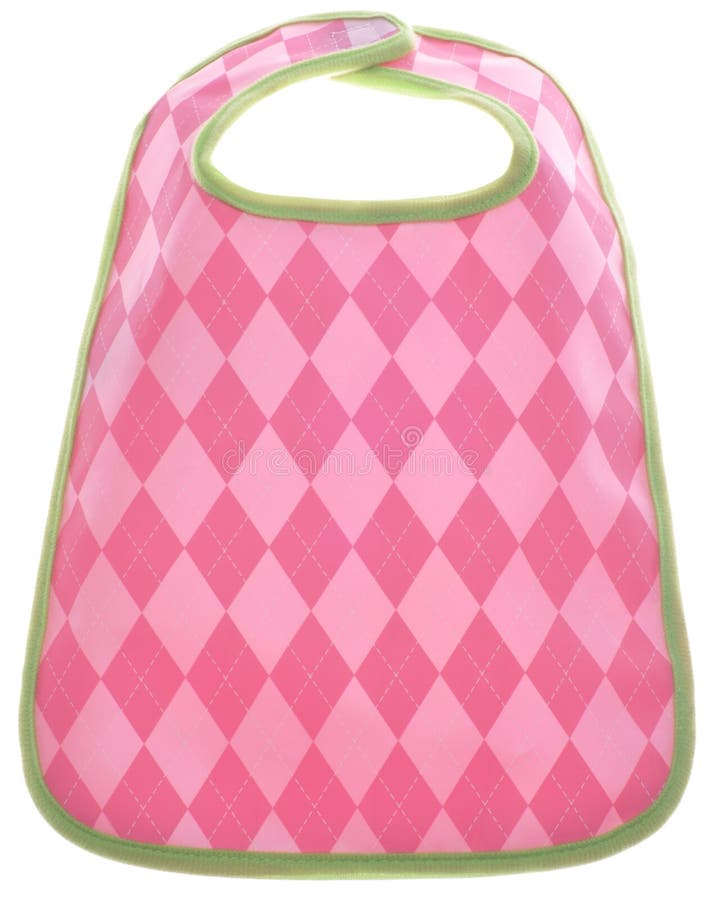 Pink Argyle Baby Girl Bib Isolated on White with a Clipping Path. Pink Argyle Baby Girl Bib Isolated on White with a Clipping Path.