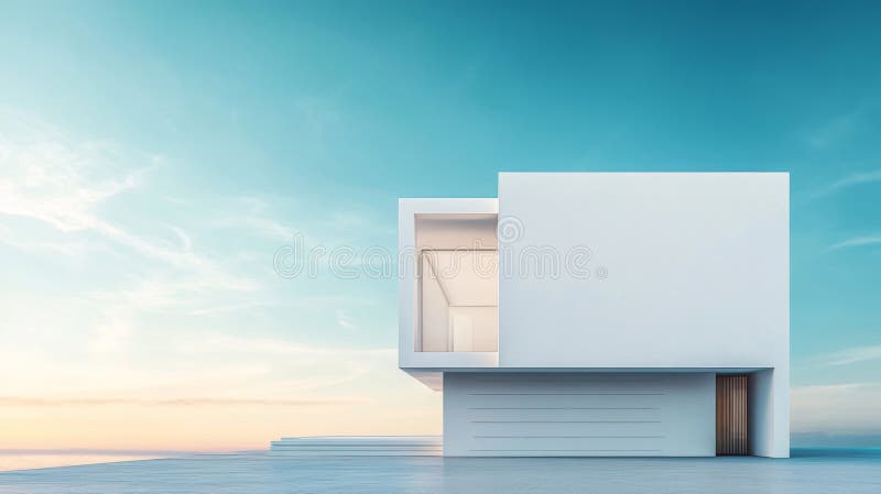 Arhitectura minimalistă modernă a Casei Albe stock illustration