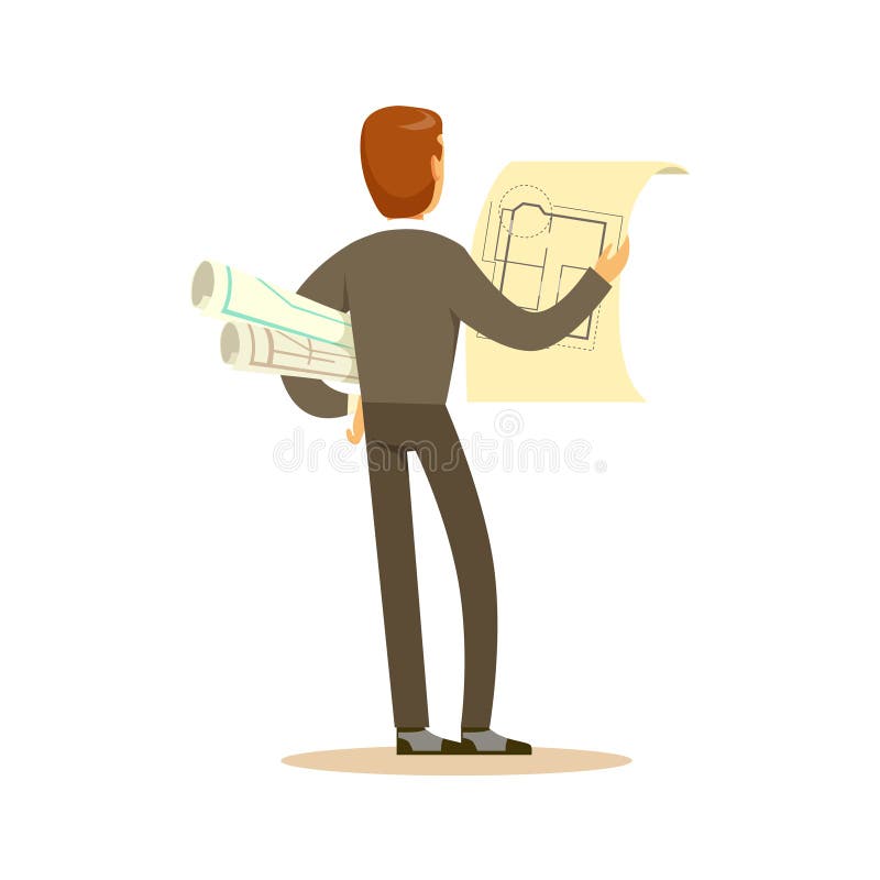Arhitectura în picioare și revizuirea ilustrării hărții de fundal pentru ilustrarea vectorului de caractere colorat vector illustration