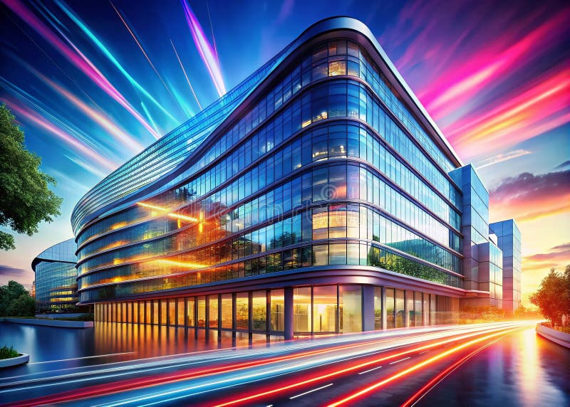 Arhitectură 3d digitală inovatoare pentru întreprinderi, pentru prelucrarea fluxului de date, un concept de design futurist pentru stock illustration