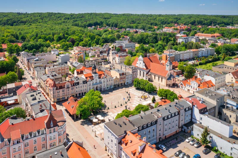Arhitectură frumoasă a vechiului oraș din Wejherowo în Polonia de vară stock image