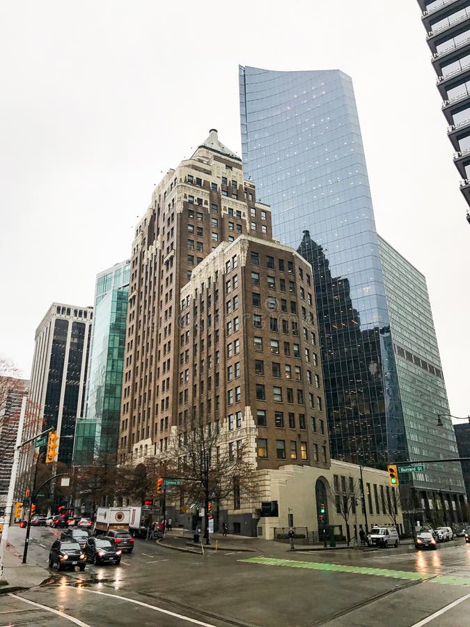 Arhitectură frumoasă în centrul orașului Vancouver bc royalty free stock image