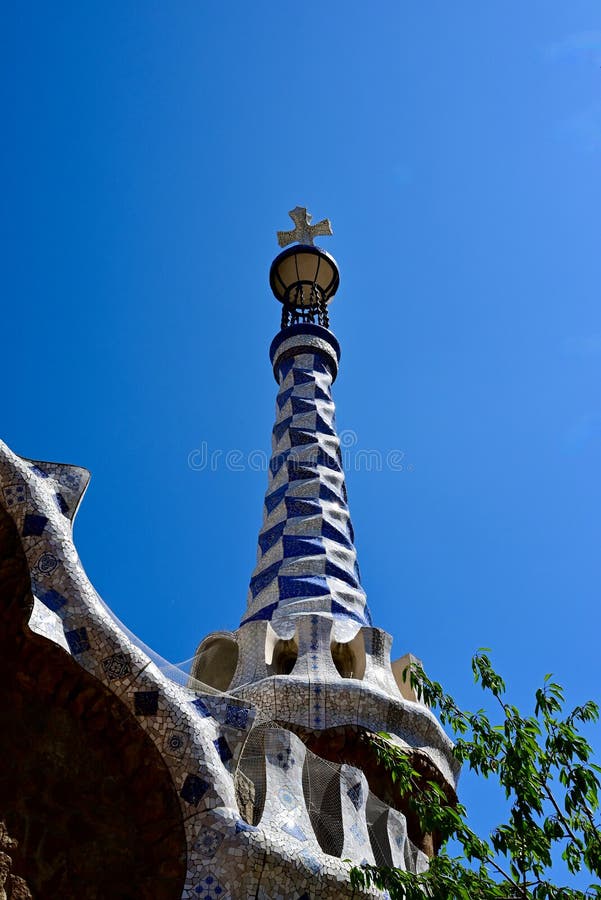 Arhitectură unică la Park Guell în Barcelona Spania royalty free stock photo