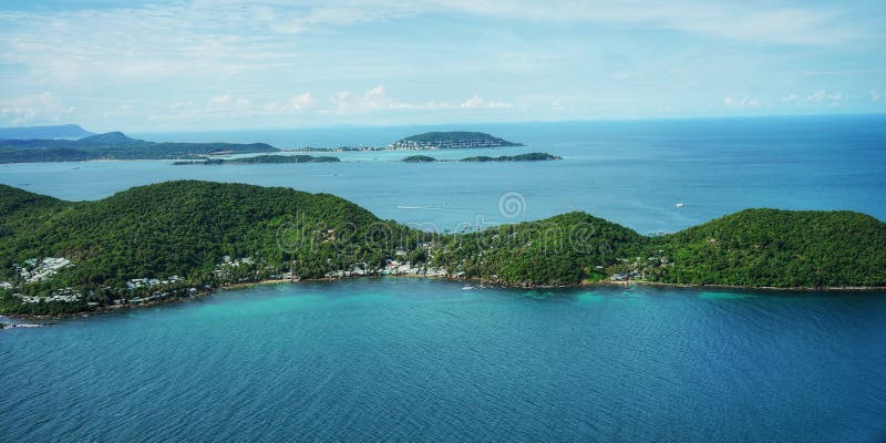 Ariel View of Hon Thom Island from Cable Car Stock Image - Image of