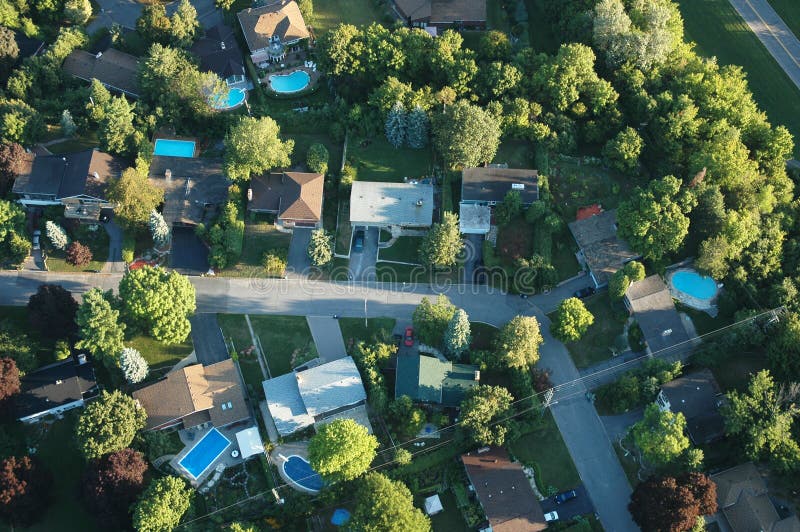 Ariel view of houses