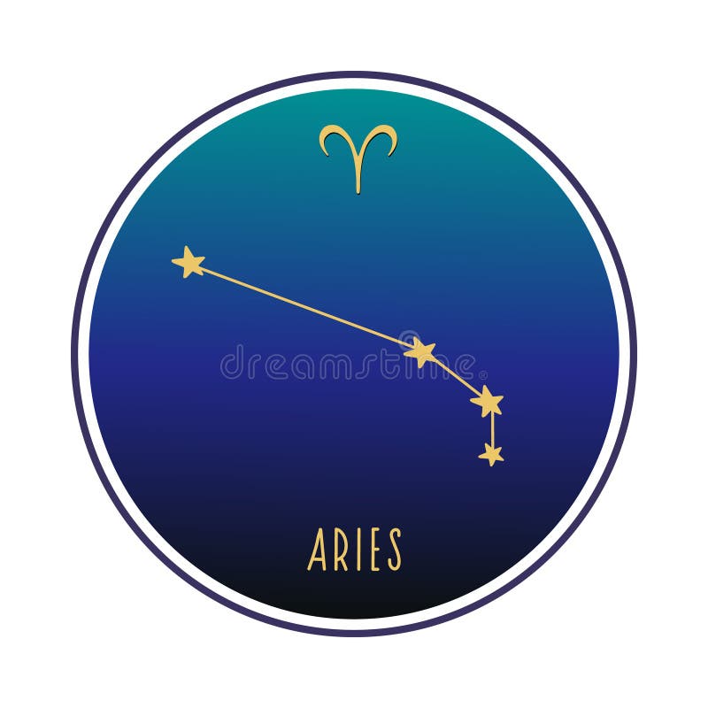 Aries. Aries Constellation. Vector Color Sketch. Constellation and ...