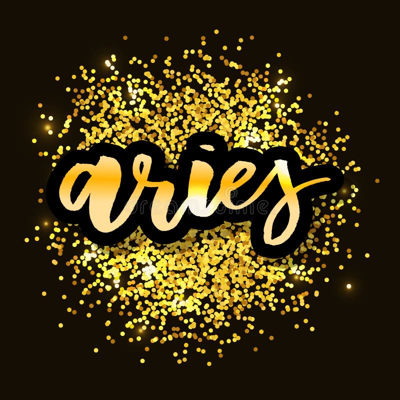 Aries Lettering Calligraphy Brush Text Horoscope Zodiac Sign Stock ...