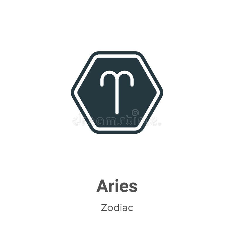 Aries Vector Icon on White Background. Flat Vector Aries Icon Symbol ...