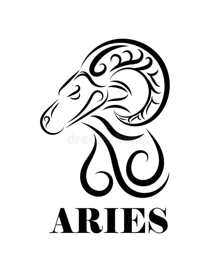 Aries Zodiac Line Art Vector Eps 10 Stock Vector - Illustration of ...