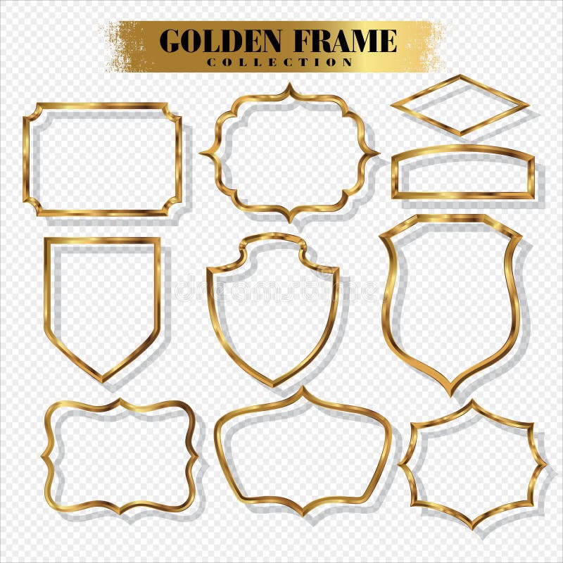 vintage vector gold frame on white background 03