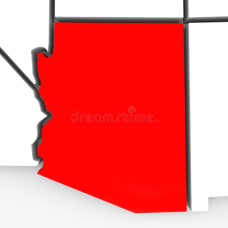 Arizona abstrakta 3D stanu Czerwona mapa Stany Zjednoczone Ameryka ilustracji Arizona abstrakta 3D stanu Czerwona mapa Stany Zjednoczone Ameryka ilustracji
