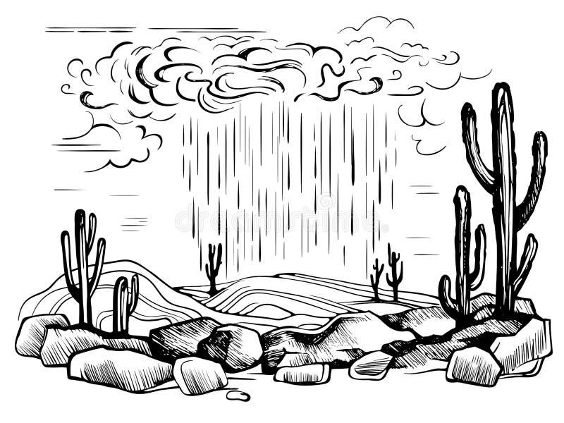 Arizona desert rain storm