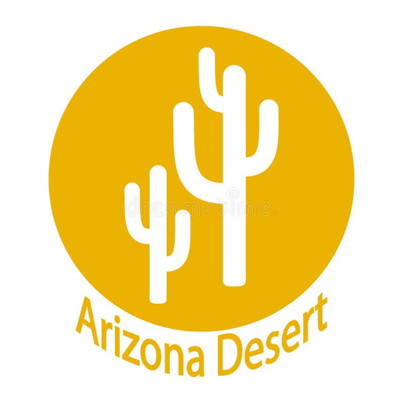 Arizona Desert Symbol Vector Illustration Isolated on White Background ...