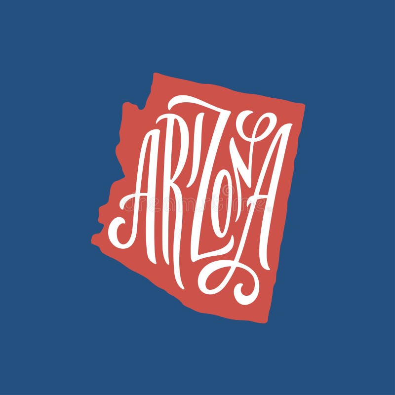arizona Nome tirado mão do estado dos EUA dentro da silhueta do estado Ilustra??o do vetor ilustração royalty free arizona Nome tirado mão do estado dos EUA dentro da silhueta do estado Ilustra??o do vetor ilustração royalty free