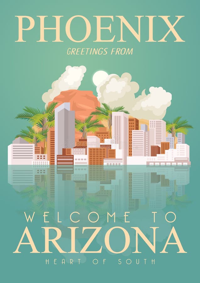 Arizona podróży amerykański sztandar Uroczystego jaru stanu plakat ilustracja wektor Arizona podróży amerykański sztandar Uroczystego jaru stanu plakat ilustracja wektor