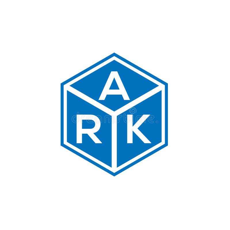 ARK Letter Logo Design on Black Background. ARK Creative Initials