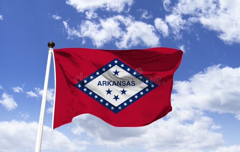 Arkansas Flag Mockup in the Wind Stock Illustration - Illustration of ...