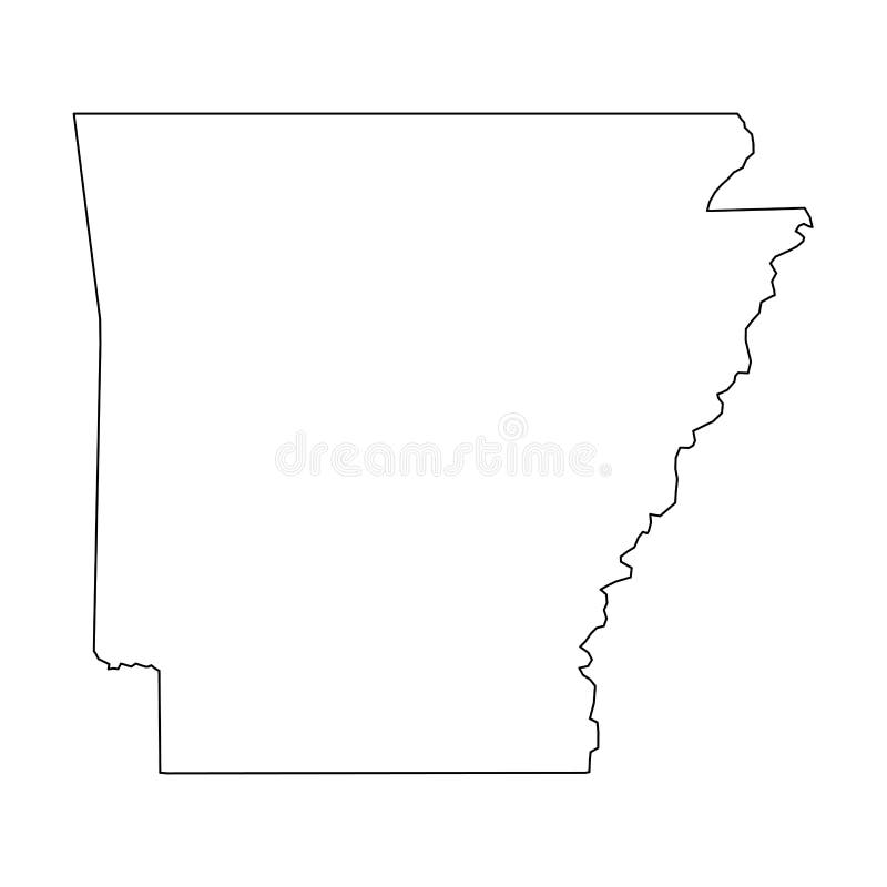 Arkansas, state of USA - solid black outline map of country area. Simple flat vector illustration. Arkansas, state of USA - solid black outline map of country area. Simple flat vector illustration.