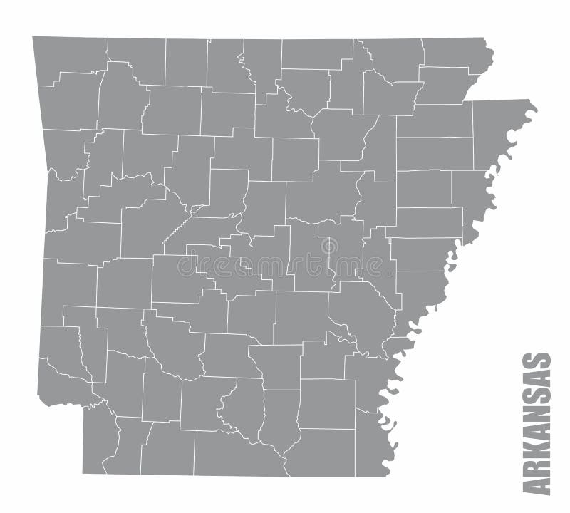 Arkansas county map stock illustration