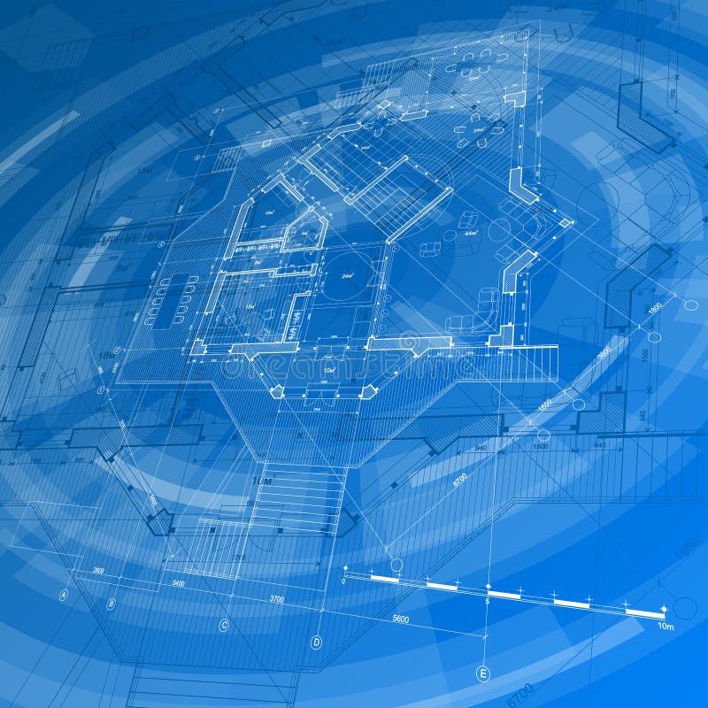 Arkitekturdesign: ritninghusplan vektor illustrationer