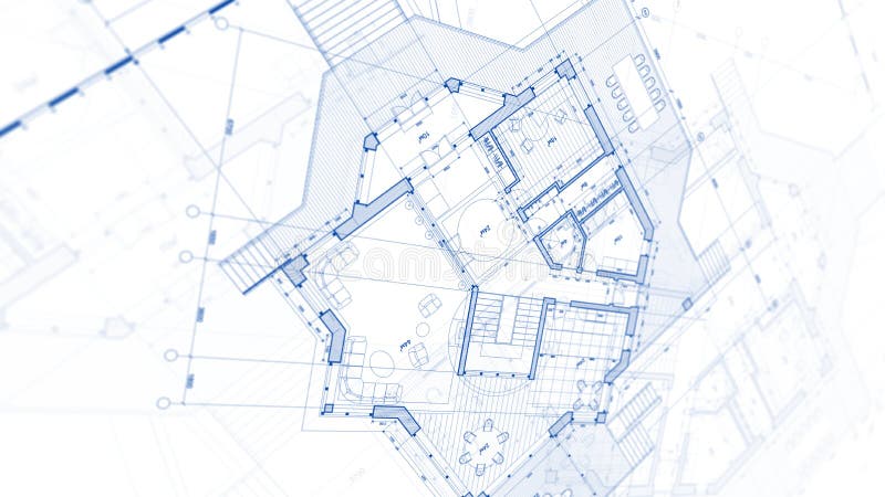 Arkitekturdesign: ritningplan - illustration av en planändring arkivbild Arkitekturdesign: ritningplan - illustration av en planändring arkivbild
