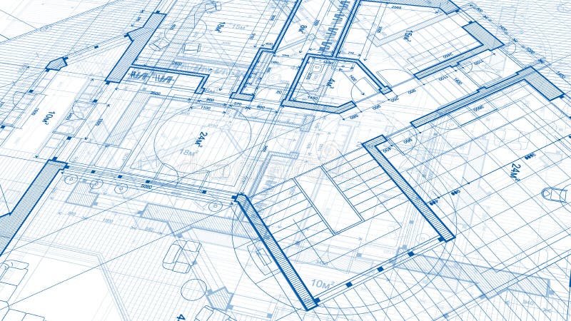 Arkitekturdesign: ritningplan - illustration av ett plan arkivbild Arkitekturdesign: ritningplan - illustration av ett plan arkivbild