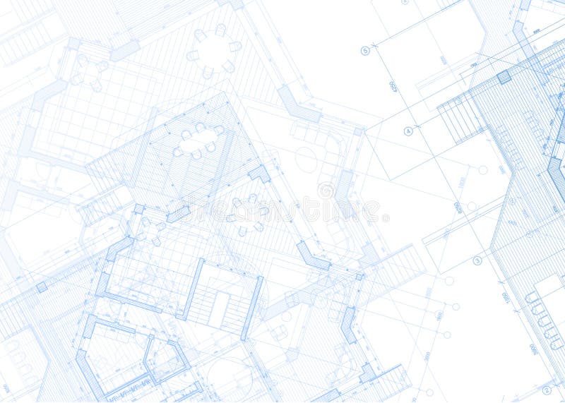 Arkitekturritning - husplan vektor illustrationer