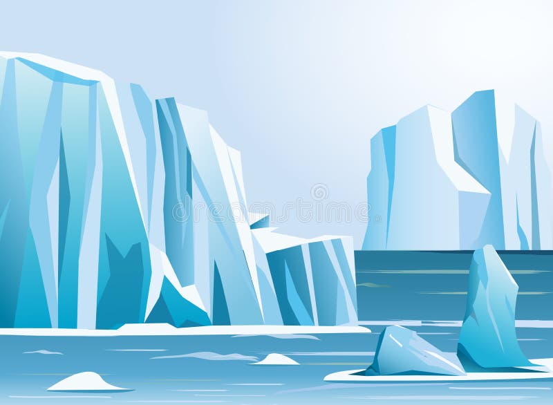 Arktischer Eisberg und -berge der Vektorillustration Landschafts Weiße Schneeflocken auf einem blauen Hintergrund vektor abbildung Arktischer Eisberg und -berge der Vektorillustration Landschafts Weiße Schneeflocken auf einem blauen Hintergrund vektor abbildung