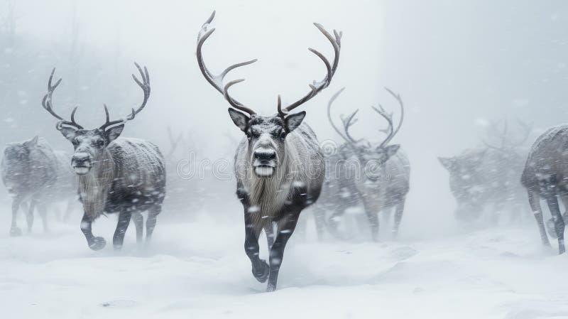 Arktiska djur vintertid royaltyfri illustrationer