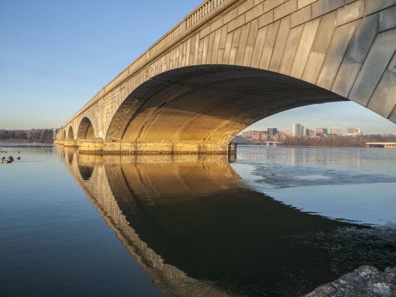 Arlington Bridge and Potomac River royalty free stock image