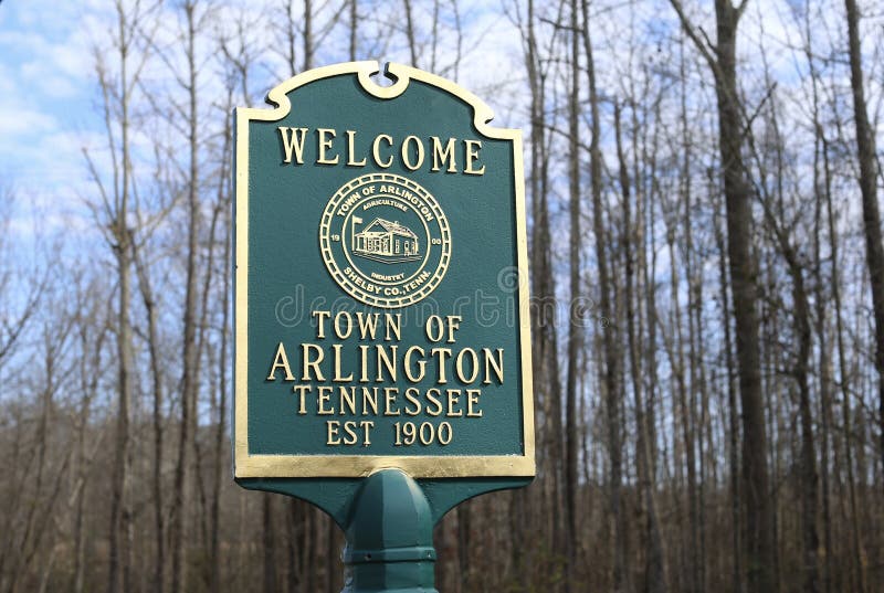 Arlington Tennessee Sign Editorial Stock Photo Image of