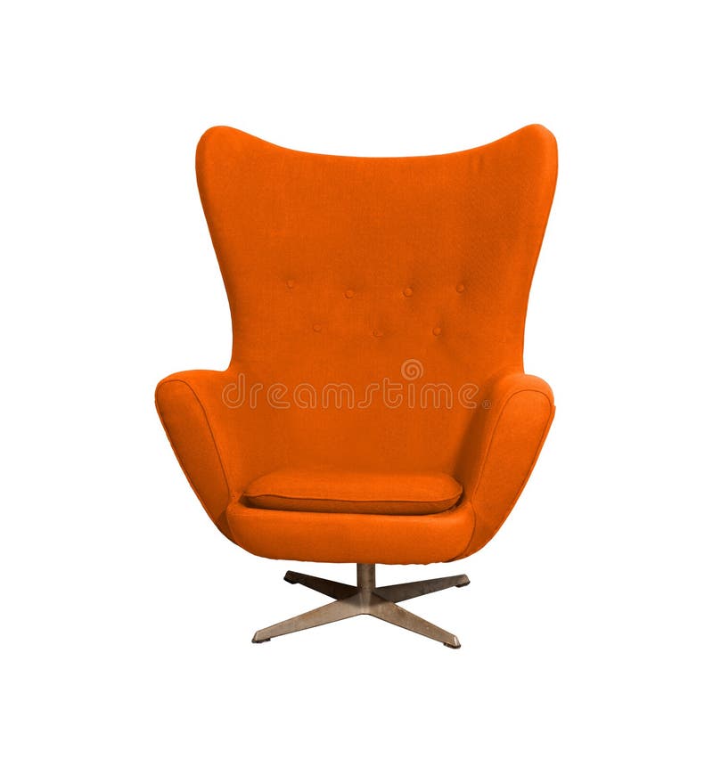 Arm chair color orange stock image
