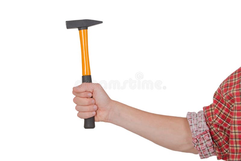 Arm with hammer stock photo. Image of hammer, tool, isolated 17172914