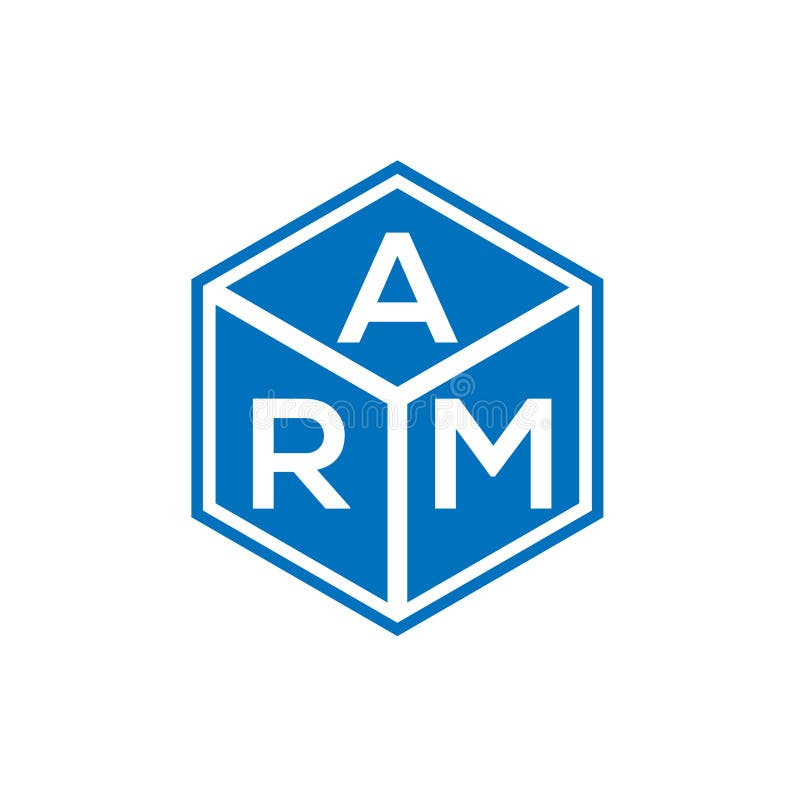 ARM Letter Logo Design on Black Background. ARM Creative Initials
