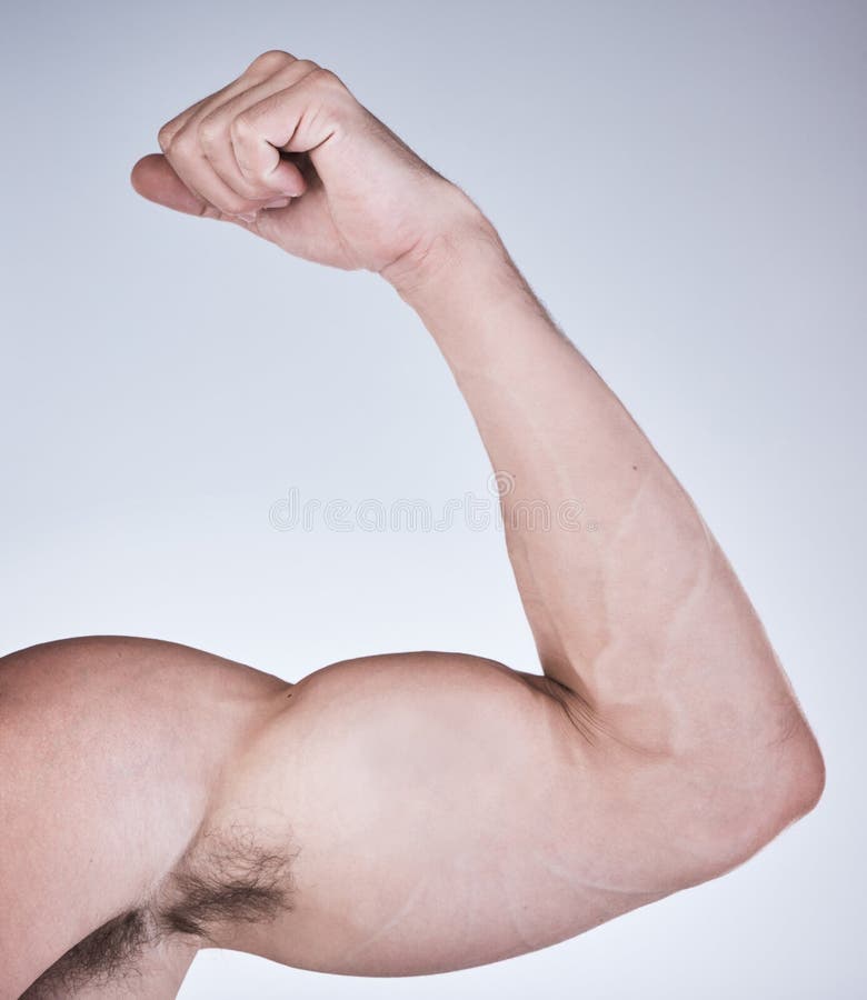 Man Bodybuilder Flex Arm Muscles. Athlete with Fit Torso, Back View. Sportsman  Show Biceps and Triceps Stock Image - Image of sportsman, energy: 116614363
