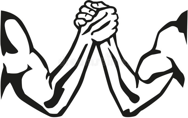 Arm wrestling silhouette stock illustration Arm wrestling silhouette stock illustration