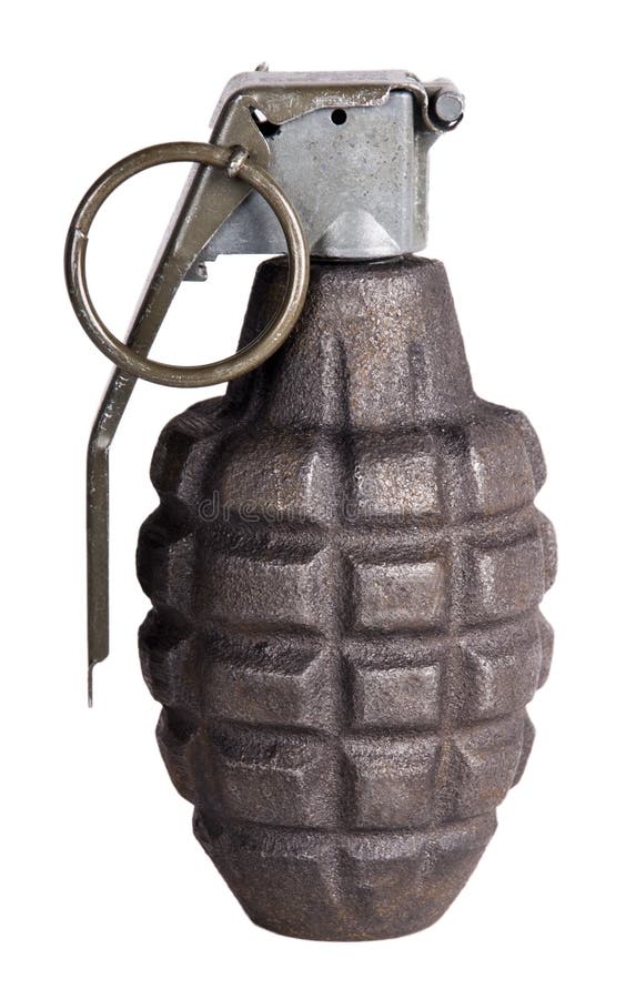 Arma de la granada de mano de la guerra, aislada en blanco
