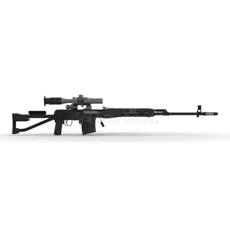Foto de Espingarda De Sniper Svd Isolada e mais fotos de stock de