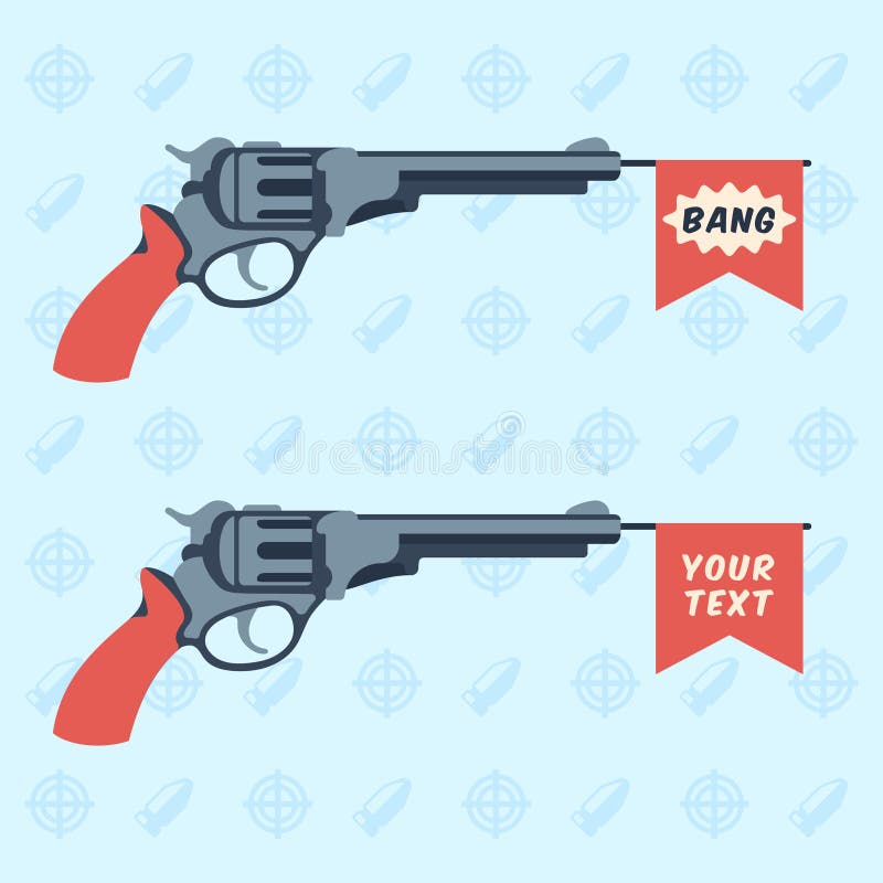 Armas del juguete con la EXPLOSIÓN y las banderas vacías stock de ilustración Armas del juguete con la EXPLOSIÓN y las banderas vacías stock de ilustración