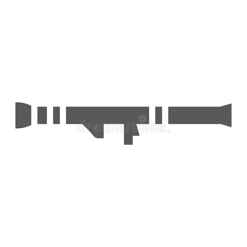 Armata de lansare a rachetelor și arma militară semnează vectorul vectorului, un model solid pe fond alb. stock illustration