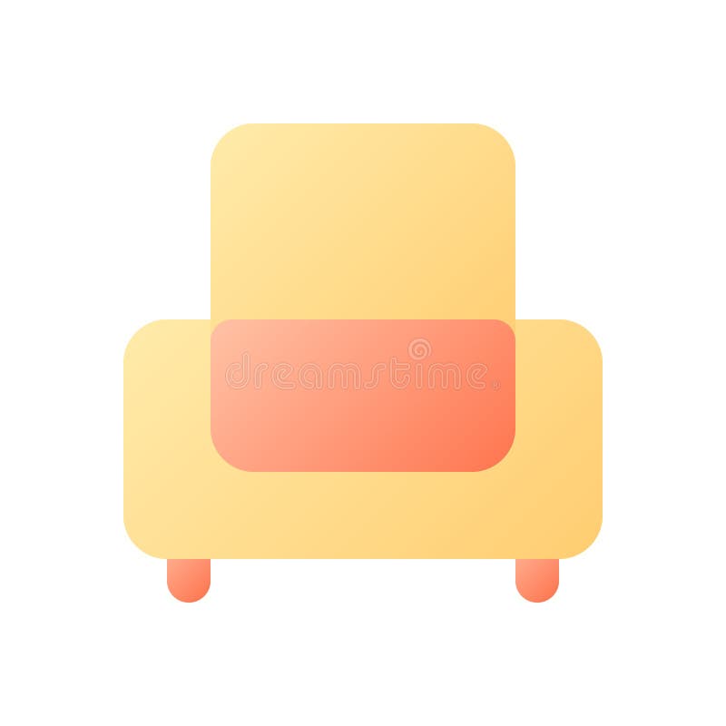 Armchair pixel perfect flat gradient color ui icon vector illustration