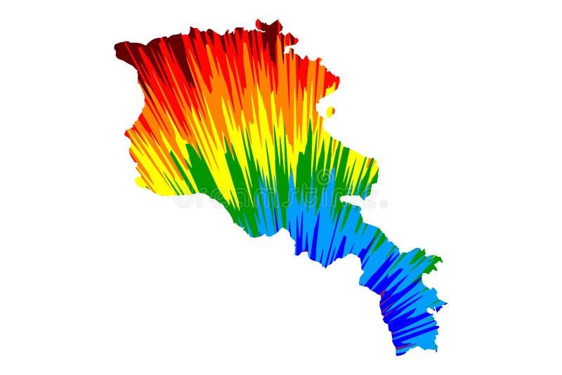Armenia - map is designed rainbow abstract colorful pattern, Republic of Armenia map made of color explosion vector illustration Armenia - map is designed rainbow abstract colorful pattern, Republic of Armenia map made of color explosion vector illustration